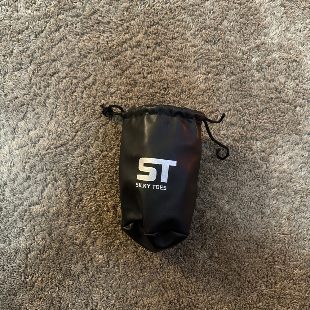 Silky Toes Black Drawstring Pouch